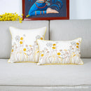 GobekUsa Botanical Floral Embroidered Cushion Cover - Country Style Decorative Pillowcase