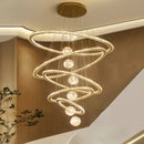 GobekUsa Crystal Chandelier: Luxury Stair Pendant Light for Living Room, Ceiling & Indoor Lighting