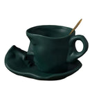 GobekUsa Frosted Ceramic Face Mug Set: Cup, Saucer, Spoon for Coffee, Tea, Milk