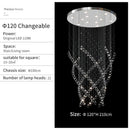 GobekUsa Crystal Chandelier for High Ceilings Living Room - Modern Luxury Spiral Stair Pendant Lamp