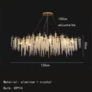 GobekUsa Gold Aluminium Crystal Chandelier for Elegant Dining Room Lighting
