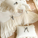 GobekUsa Lace Ruffles Princess Bedding Set, Velvet Duvet Cover, Plush Bed Sheet, Pillowcases