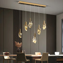 GobekUsa Elegant Diamond Crystal Chandelier LED Light Fixture Gold Home Decor