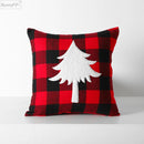 GobekUsa Christmas Plaid Cushion Cover in Red Black Check for Home Sofa Bed