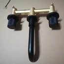 GobekUsa Brushed Gold Basin Faucet: Single Handle Wall Mount Brass Mixer Tap, Cold/Hot Water