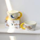 GobekUsa Bear Moon Ceramic Mug: Cute Hand Painted Coffee Cup for Kitchen Drinkware