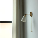 GobekUsa Ceramic LED Wall Sconce with Pull Chain for Bedroom, Living Room, or Bathroom
