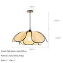 GobekUsa Creamy Abaca Fabric Led Pendant Light - Nordic French Wabi Sabi Suspend Lamp