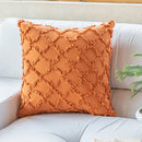 GobekUsa Cotton Diamond Cushion Cover in Mustard Orange Beige for Living Room Sofa Bed