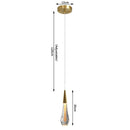 GobekUsa Crystal Tear Drop Chandelier: Gold LED Pendant Light for Villa Staircase and Living Room