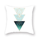 GobekUsa Geometric Leaf Flower Pillowcase Teal Blue Sofa Car Home Decor Throw Cover
