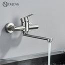 GobekUsa Brushed Nickel Kitchen Faucet - Double Hole Mixer for Cold and Hot Water