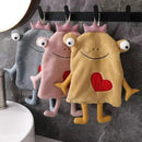 GobekUsa Frog Design Hand Towel - Soft Coral Velvet, Kids Friendly, Absorbent & Multipurpose