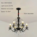 GobekUsa Black Wrought Iron Crystal Chandelier for Living & Dining Room - Elegance meets Style