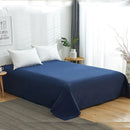 GobekUsa Cotton 4pcs Bedding Set Double Queen Solid Color Duvet Cover Flat Bed Sheet