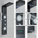 GobekUsa LED Rainfall Shower Panel Set with Temperature Screen System and Hand Sprayer
