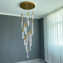GobekUsa Gold Crystal LED Chandelier for Modern Loft Living Room Staircase