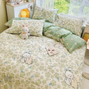 GobekUsa Double-Sided Floral Print Cotton Bedding Set - Queen Size Soft Duvet Cover Set