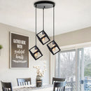 GobekUsa Black Geometric Square Pendant Light for Kitchen Island, Bedroom, Hallway