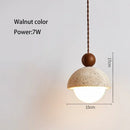 Japanese Wabi-Sabi Yellow Travertine Pendant Light