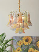 GobekUsa Crystal Chandelier: French Light Luxury Retro Color Living Room Villa Dining Room Lamps