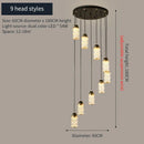 GobekUsa Chinese Style Spiral Staircase Chandelier for Villa & Restaurant, LED Lamps