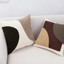 GobekUsa Abstract Beige Coffee Brown Knot Cushion Cover | Handmade Neutral Art for Sofa Bed