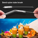 GobekUsa Glass Straw Set for Smoothies Cocktails Bar - Reusable, High Borosilicate Straw