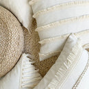 GobekUsa Boho Linen Cotton Pillow Cover with Tassels - Beige Square/Rectangular 45x45cm/30x50cm
