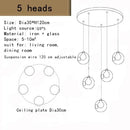 GobekUsa Bubble LED Chandelier: Modern Art Glass Ball Lighting for Home, Hotel, Hallway