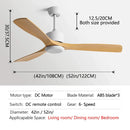 GobekUsa Black Industrial Ceiling Fan 52Inch DC Powerful Airflow Living Room Office Commercial
