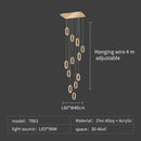 GobekUsa Crystal Rings Chandelier: Staircase Luxury LED Lighting Fixture
