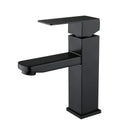 GobekUsa Black Basin Faucet Single Handle Hot Cold Water Mixer for Bathroom Sink