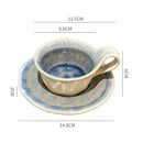 GobekUsa Kiln Porcelain Cup & Saucer: Creative Retro Coffee Mug Set