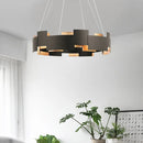 GobekUsa Black Scandinavian Style Ceiling Chandelier LED Lustres for Living Room Bedroom