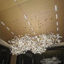 GobekUsa Copper Ceramic Leaf Chandelier Lantern for Indoor Living Room & Lobby - Luxury Light