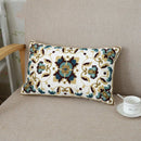 GobekUsa Ethnic Floral Canvas Cotton Embroidered Lumbar Pillow Case 30x50cm