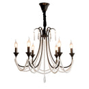 GobekUsa Elegant Black Crystal Chandelier Pendant Light for Living Room