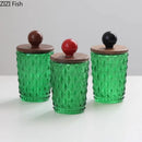 GobekUsa Ceramic Ball Storage Jar with Walnut Lid for Jewelry and Accessories
