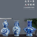 GobekUsa Blue White Porcelain Flower Bird Two Ear Vase Antique Ornaments Jingdezhen