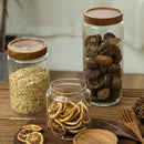 GobekUsa Glass Airtight Canister with Wooden Lid | Versatile Kitchen Storage Solution