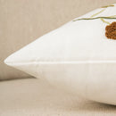 GobekUsa Bird Embroidered Cotton Cushion Cover 45x45cm Square Floral Pillow Case