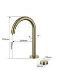 GobekUsa Brushed Gold Widespread Basin Faucet with 360 Rotation