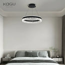 GobekUsa Crystal Rings LED Chandelier Black&White Frame