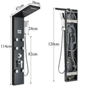 GobekUsa Black Shower Panel Column Wall Mount Rainfall Waterfall Faucet Hot Cold Mixer Tap