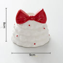 GobekUsa Bowknot Tree Candle Holder Xmas Ornaments Ceramic Table Decoration
