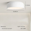 GobekUsa Italian Minimalist Round LED Ceiling Lamp Black White Bedroom Light