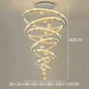 Modern Crystal Ring Staircase Chandelier Pendant Light