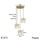 GobekUsa Carved Glass Pearl Chandelier for Dining Room, Living Bedroom, Study, Balcony - LED Pendant Lighting