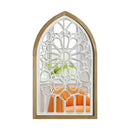 GobekUsa Gothic Rose Window Carved Mirror for Wall Decor in Living Room or Bedroom